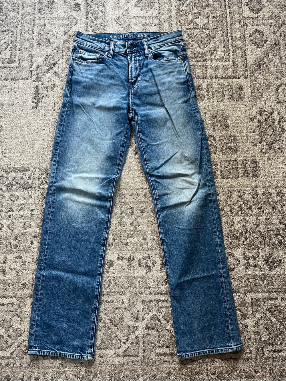 American Eagle Outfitters Men's Faded Blue bootcut Jeans